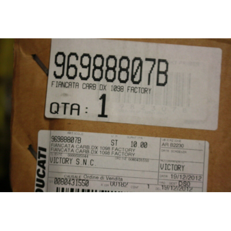 Fiancata Carb. Dx Per Superbike 1098 Factory - 96988807B
