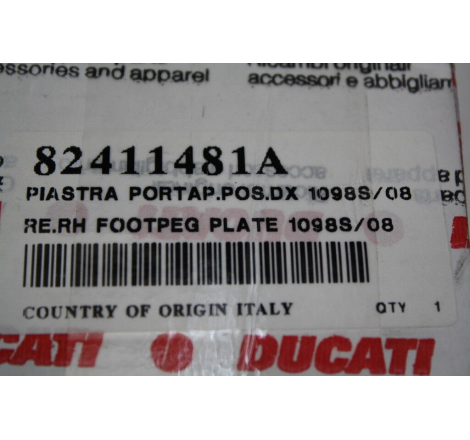 Piastra Portapedana Destra Per Superbike - 82411481A
