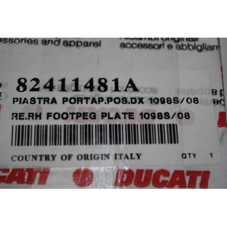 Piastra Portapedana Destra Per Superbike - 82411481A
