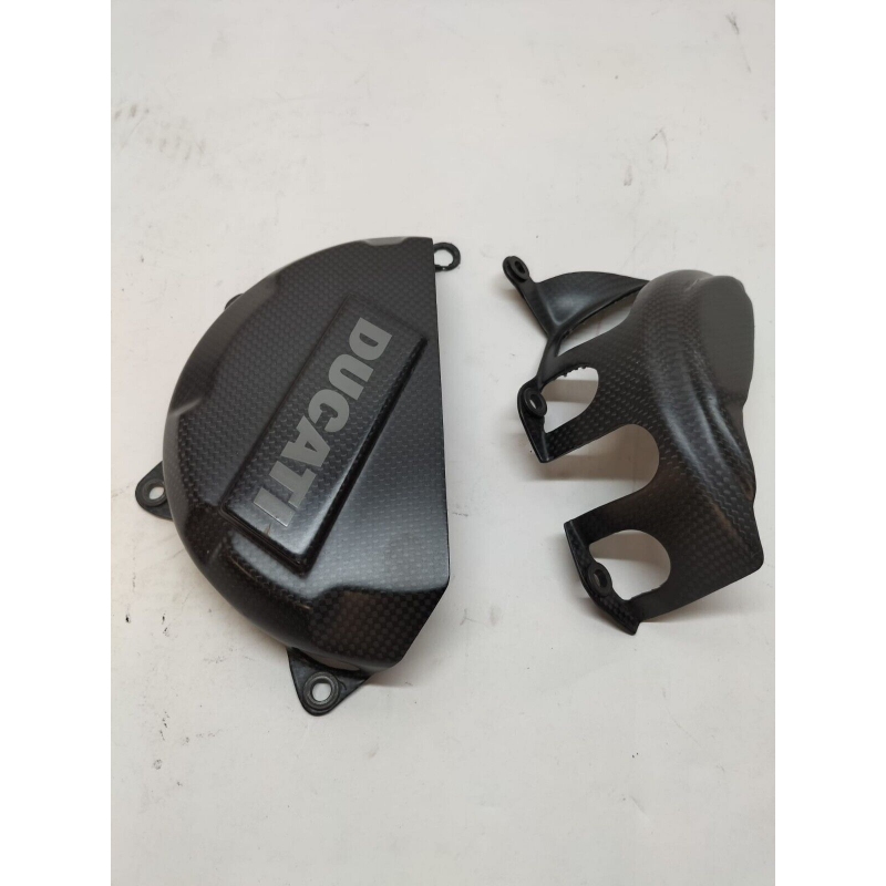 Carbon Fiber Alternator & Clutch Cover Protectors For Panigale Used - 96450911B/96451011B