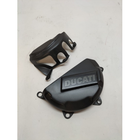 Carbon Fiber Alternator & Clutch Cover Protectors For Panigale Used - 96450911B/96451011B