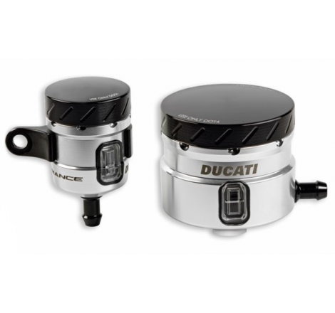 Silver Brake & Clutch Fluid Reservoirs For Monster - 96180101A