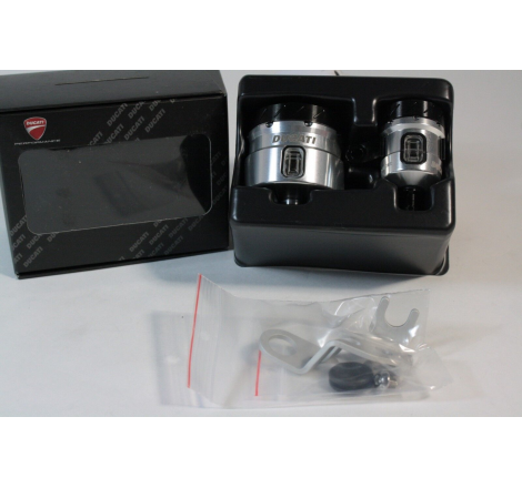 Silver Brake & Clutch Fluid Reservoirs For Monster - 96180101A